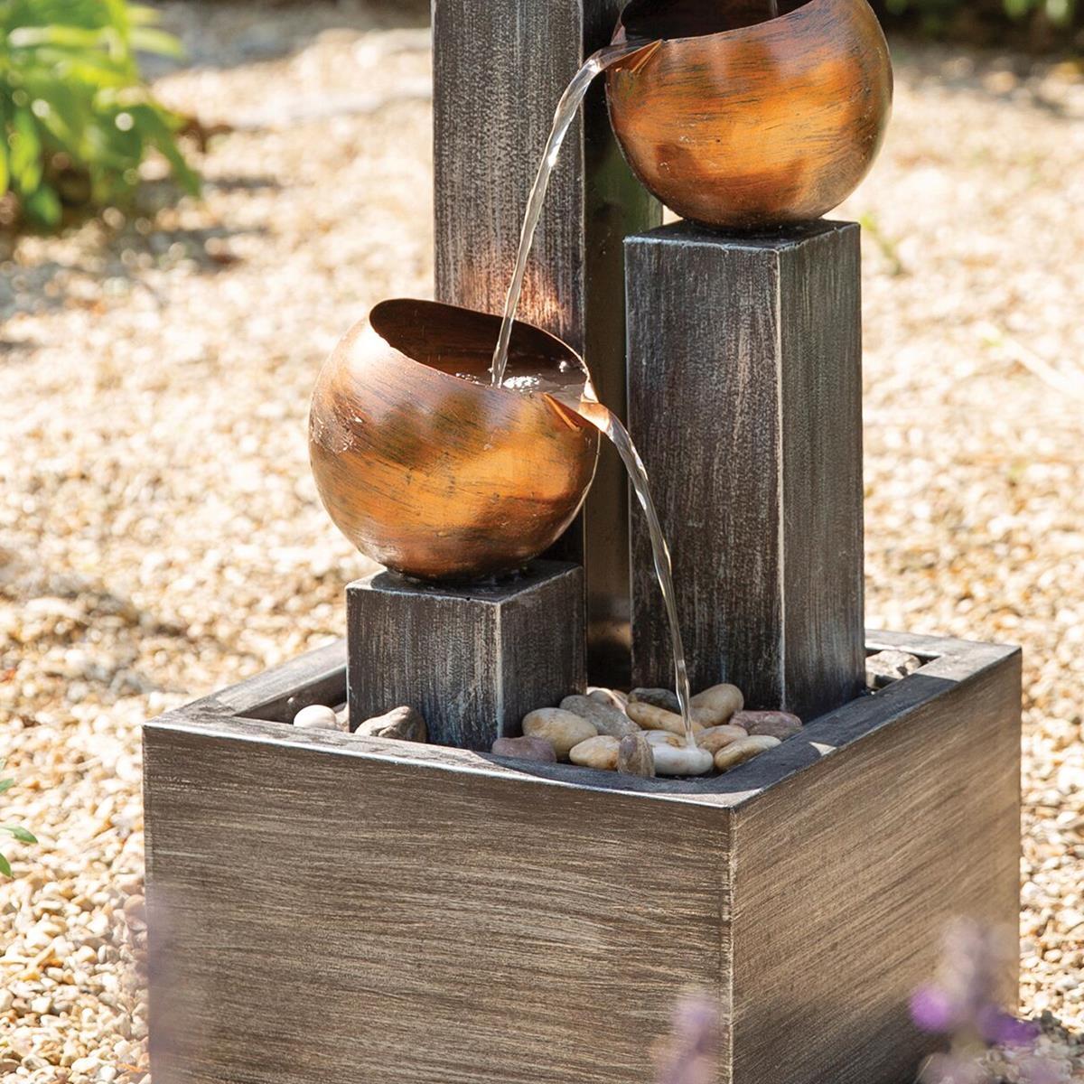 Stacked Copper Jug Outdoor Garden Patio Water Feature 5021346430325 eBay